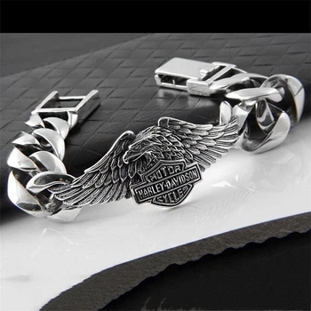 Мужской серебряный браслет Harley - Davidson 20см