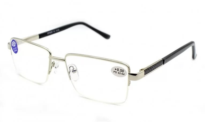 Чоловічі сірі металеві окуляри, окуляри для далечі, окуляри з діоптріями -3.5 Blueblocker