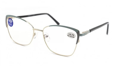 Готові окуляри для зору жіночі з діоптріями, окуляри для читання +1.5 21409-C10 Blueblocker