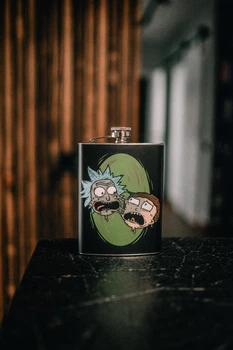 Фляга для алкоголю з нержавіючої сталі Marmyza "Rick and Morty Рік і Морті злиття" - 30 мл