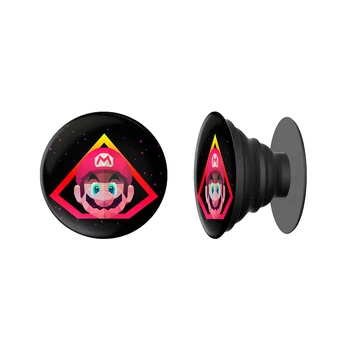Попсокет (Popsockets) держатель для смартфона Марио портрет (8754-4009-BK) Черный