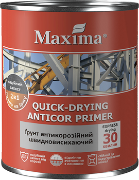 Грунт антикоррозийный быстросохнущий Maxima 0.9 кг Красно-коричневый (4823083310806)