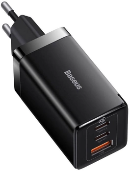 Сетевое зарядное устройство Baseus GaN5 Pro 65W (2xType-C+USB) + Кабель Type-C to Type-C 100W) Black (CCGP120201)