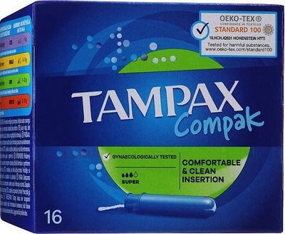 Тампоны с аппликатором, 16 шт. - Tampax Compak Discreet Tampons 16шт (808043-144552)