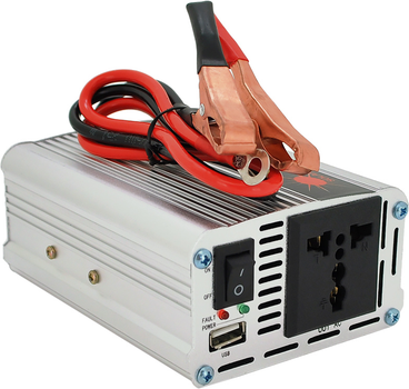 Інвертор напруги Voltronic Himastar DC 500 Вт: 250 Вт, 12/220 В з апроксимованою синусоїдою, 1 універсальна розетка, 1 x USB DC: 5 В/2.4 A, клеми + затискачі, Q40 (YT28492)