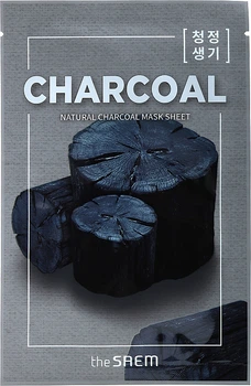 Тканинна маска з вугіллям деревним - The Saem Natural Charcoal Mask Sheet 21ml.
