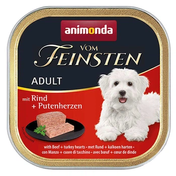 Влажный корм для собак Animonda Vom Feinsten Adult Beef+Turkey hearts 150г, с говядиной и индюшкой