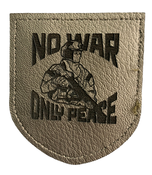 Шевроны Щиток "No war only peace" с вышивкой кожаный