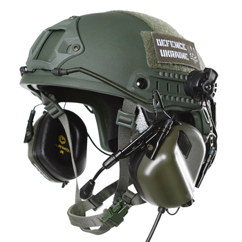 Наушники тактичні активні з мікрофоном Earmor на шлем Earmor M32H MOD3 Helmet Version | Ranger Green