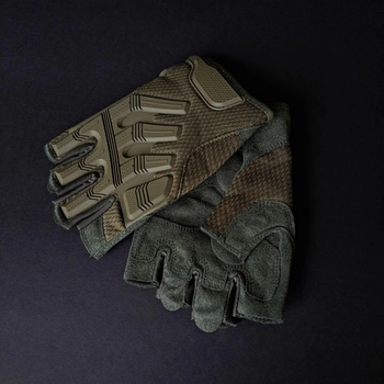 Міцні військові рукавички тактичні армійські рукавички без пальців відкриті TACTICAL Олива (BC-8808) L