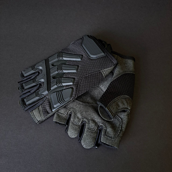 Міцні військові рукавички тактичні армійські рукавички без пальців відкриті TACTICAL Чорні (BC-8808) XL