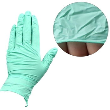 Перчатки UNEX нитриловые без талька (набор перчаток), мятный, размер S, 100 шт (0091332)