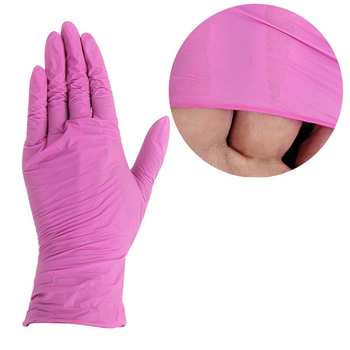 Перчатки нитриловые без талька (набор перчаток), розовые, Medicom, размер XL, 100 шт (0101121)