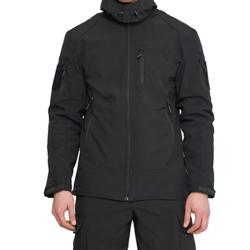 Тактическая мужская курточка с 6 карманами Combat Soft Shell Софтшел черный размер 2XL