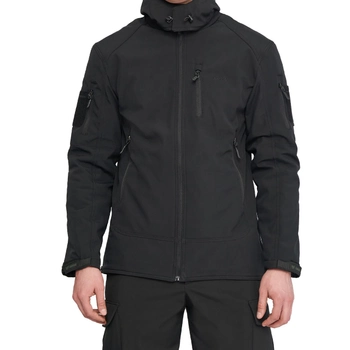 Тактична чоловіча курточка з 6 кишенями Combat Soft Shell Софтшел чорний розмір 3XL