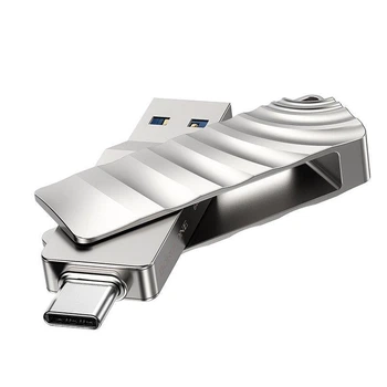 Флешка двостороння Type-C і USB 3.0 роз'ємами Borofone OTG USB flash drive (32 GB). Silver