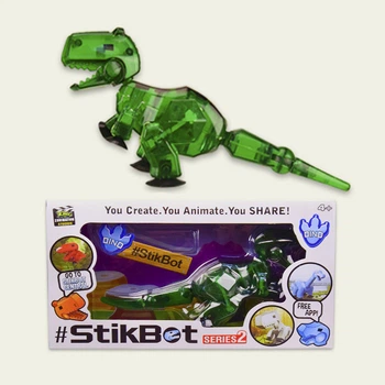 Большой Динозавр стикбот для анимационного творчества Фигурка StikBot Zing Toys Размер 16см Зеленый KL221