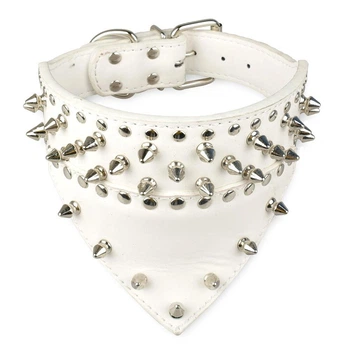 Кожаный ошейник-бандана с шипами Lockdog XL(56-70 см) (zoo0005316)