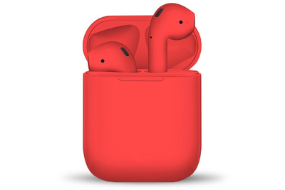 Беспроводные наушники Inpods 12 с микрофоном матовые сенсорные I12 tws red