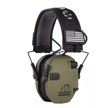 Активные защитные наушники для органов слуха Walkers Razor складные оголовье с металлической проволочной рамой динамическое подавление звуков Олива