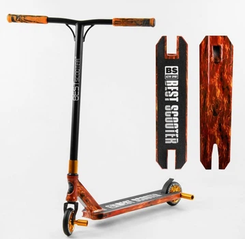Самокат трюковий Best Scooter BS-77225 (4) HIC-система, ПЕГИ, алюмінієвий диск та дека з ПРИНТОМ, колеса PU, d = 110мм, ширина керма - 60 см
