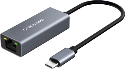 Кабель Cabletime USB-C - RJ45 100Mbps Ethernet, 0.15 м Space Grey (CB53G)