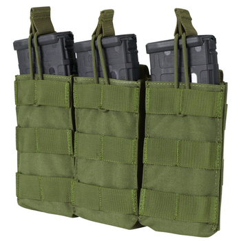 Подсумок для магазинов AR карабина тройной открытый молле Condor M4/M16 TRI OPEN TOP MAG POUCH MA27 Олива (Olive)