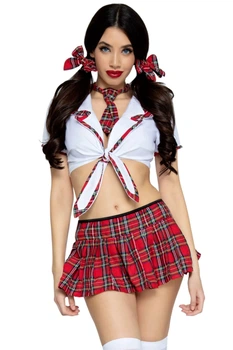 Костюм школярки Leg Avenue Miss Prep School Червоний S/M