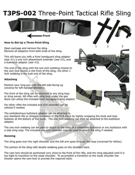 Триточковий ремінь для зброї Condor Tactical 3 Point Sling T3PS Чорний