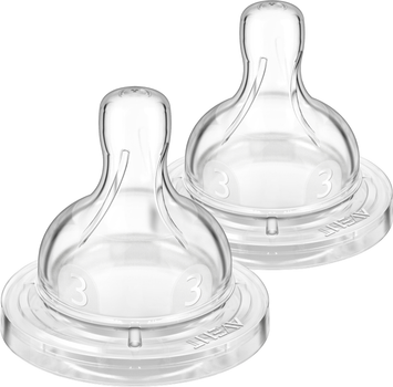 Соска силіконова Philips AVENT Анти-Колік від 3 місяців 2 шт середній потік (SCY763/02)
