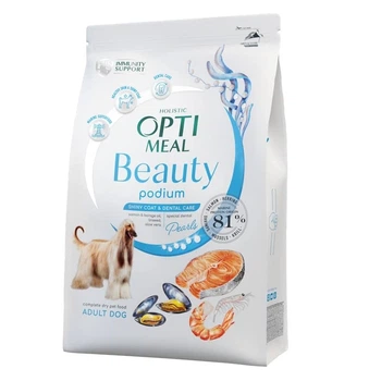 Сухой корм Optimeal Beauty Podium Блестящая шерсть и уход за зубами для Собак 1,5кг