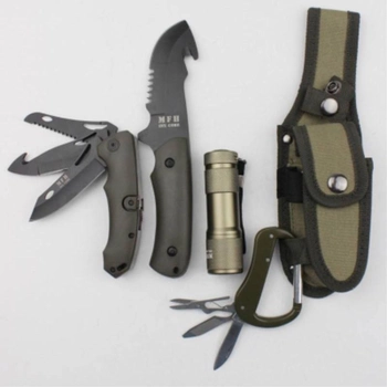 Набор ножей с аксессуарами и фонариком MFH-Fox Германия 45451В 8145