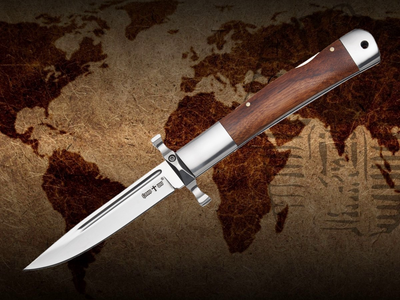 Нож Складной Стилет с Гардой Финка Сталь 440C Итальянский дизайн GW3088