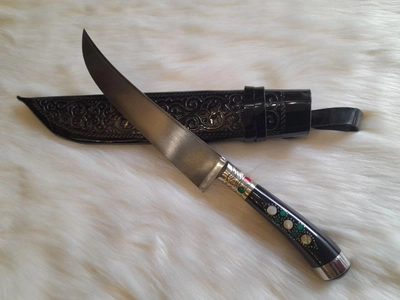 Нож пчак оригинальный ручной работы Prezent Миноль с инкрустацией 020 30 см