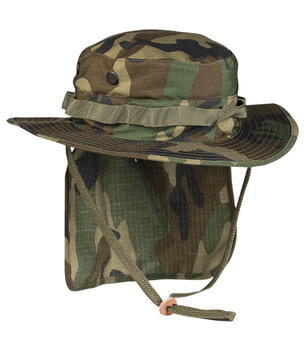 Панама тактична Mil-Tec З хвостом M Камуфляж BRIT.BOONIE R/S M.NECKFLAP WOODLAND (12326120-903-M)