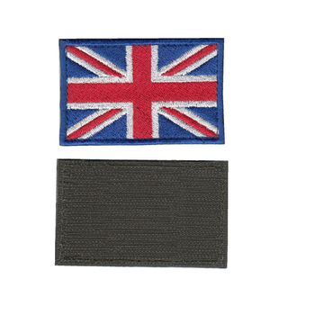 Шеврон патч на липучці Прапор Британський кольоровий на синьому фоні, 5см*8см, Світлана-К.
