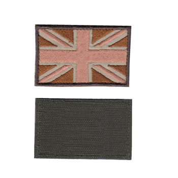 Шеврон патч на липучке Флаг Британский коричневый на бежевом фоне, 5см*8см, Светлана-К
