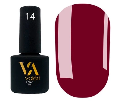 Гель-лак Valeri Color 014 винно-бордовий 6 мл