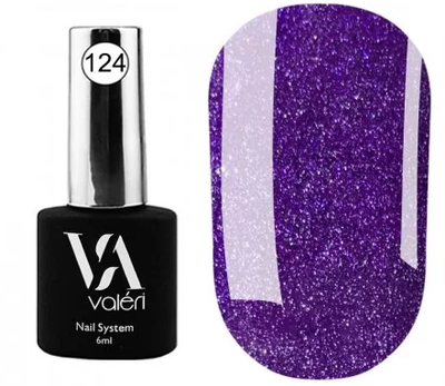 Гель-лак Valeri Color 124 Фіолетовий мікроблеск 6 мл