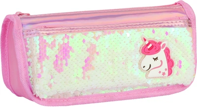 Пенал Cool For School 2 отделения с пайетками и аппликацией Белый (CF5949-white)