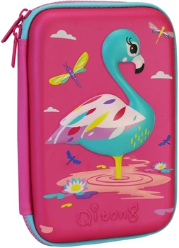 Пенал Cool For School с тиснением 1 отделение Фуксия (QT-5632-Rosered)