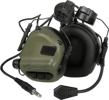 Навушники Earmor M32H MOD3-FG активні, тактичні, шумоподавлюючі, захисні з адаптерами Олива (M32HMOD3-FG)