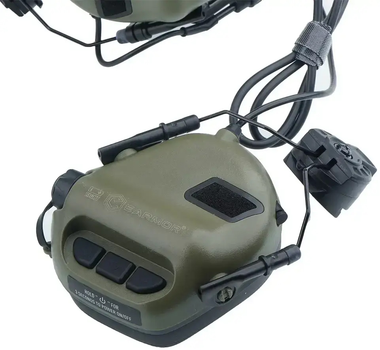 Наушники Earmor M32H MOD3-FG активные, тактические, шумоподавляющие, защитные с адаптерами Олива (M32HMOD3-FG)