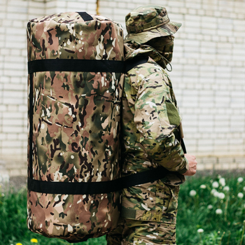 Баул-сумка військова, баул армійський Cordura мультикам 120 л тактичний баул, тактичний баул-рюкзак