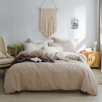 Комплект постельного белья Еней-Плюс Евро 200x220 см Luxe-0009 бежевый Microfiber (4820001370669)