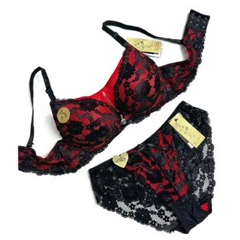 Комплект нижнего белья 85B черно-красный Blue Rose 4973