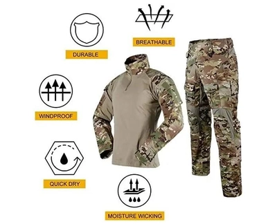 Тактический костюм G3 Multicam, штурмовая военная, боевая форма, рубашка с длинным рукавом и брюки с наколенниками Мультикам р.L