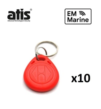 Беcконтактный ключ-брелок RFID KEYFOB EM-Marine красный - 10 шт