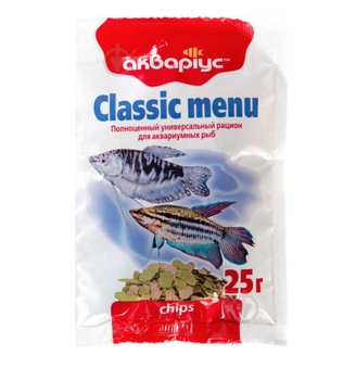 CLASSIC FISH MENU сhips - сухой корм для рыб в чипсах - 25г