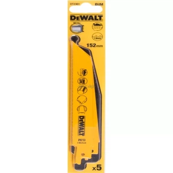 Полотно DeWALT пильное биметаллическое, быстрый пропил, 152 мм, 14 TPI, 5 шт (DT2361)